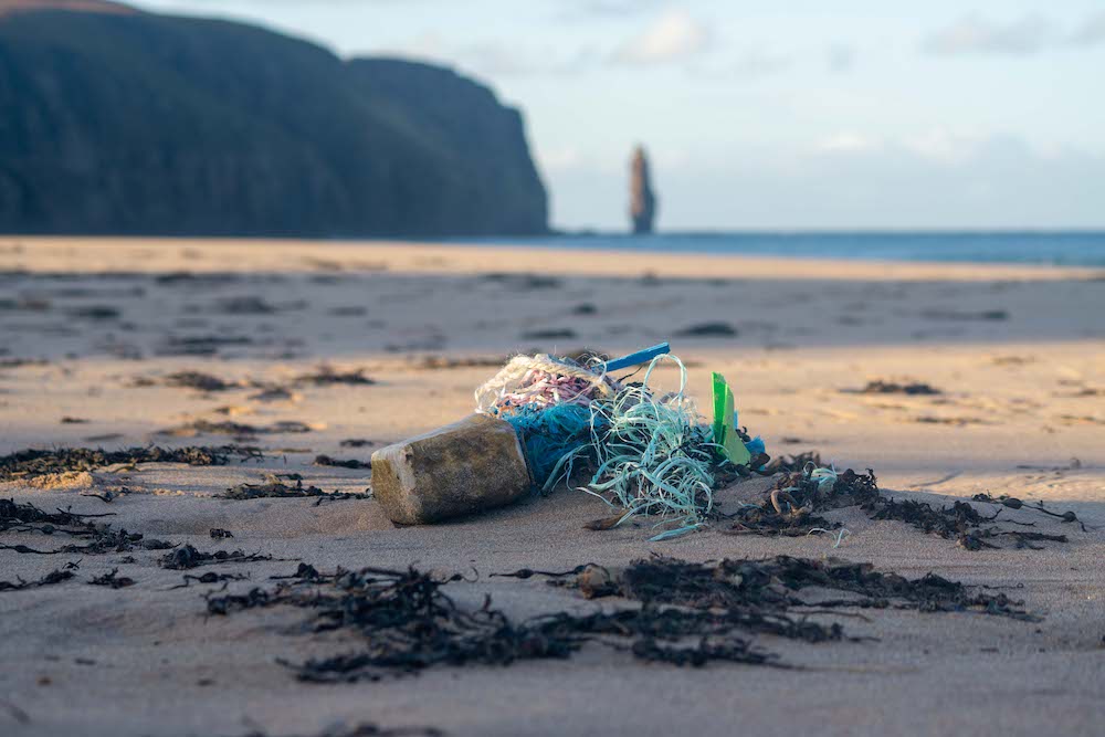 plastic on the beach